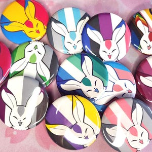 FFXIV Carbuncle Pride Flag Buttons | Final Fantasy XIV | Cute & Fun Accessory | LGBTQIA+