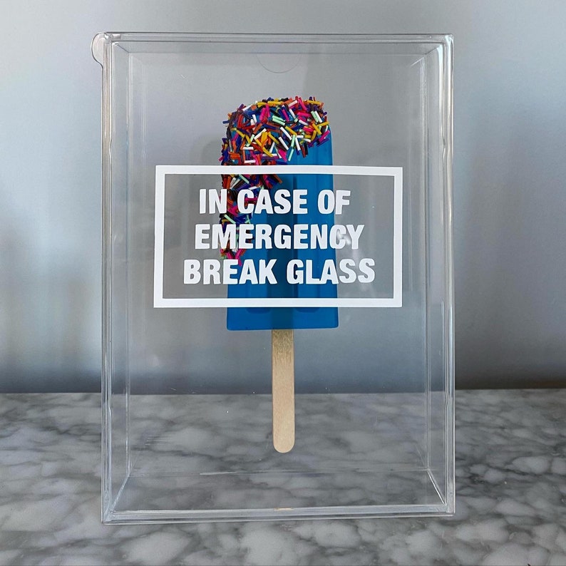 Resin Popsicle, Sprinkle Popsicle, In Case of Emergency Break Glass, Acrylic Shadow Box, Resin Pop Art, Food Pop Art, Ice Cream Art image 2