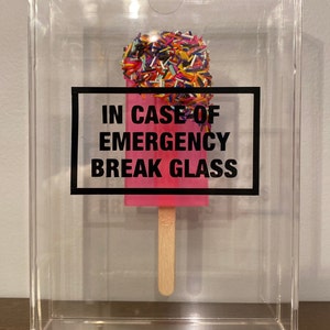 Resin Popsicle, Sprinkle Popsicle, In Case of Emergency Break Glass, Acrylic Shadow Box, Resin Pop Art, Food Pop Art, Ice Cream Art image 8