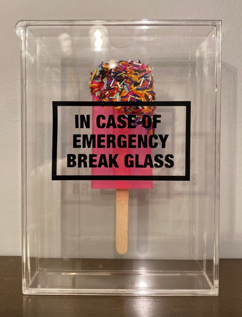 Resin Popsicle, Sprinkle Popsicle, In Case of Emergency Break Glass, Acrylic Shadow Box, Resin Pop Art, Food Pop Art, Ice Cream Art image 8