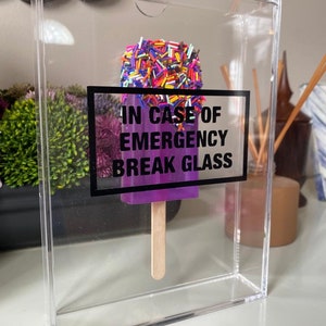 Resin Popsicle, Sprinkle Popsicle, In Case of Emergency Break Glass, Acrylic Shadow Box, Resin Pop Art, Food Pop Art, Ice Cream Art image 3