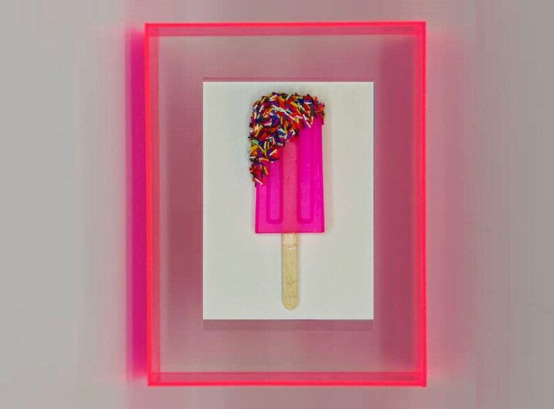 Neon Acrylic Popsicle Frame Neon Wall Art Iridescent Etsy