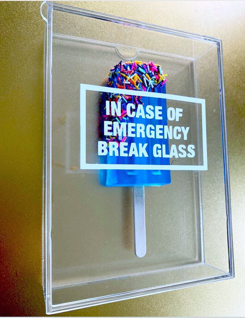 Resin Popsicle, Sprinkle Popsicle, In Case of Emergency Break Glass, Acrylic Shadow Box, Resin Pop Art, Food Pop Art, Ice Cream Art image 1