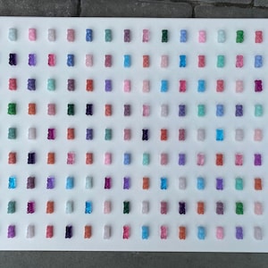 Gummy Bear Art, Resin Food Decor, Edible Wall Decor, Candy Pop Art, Food Pop Art, Dessert Resin, Resin Candy, Candy Wall Art, Dessert Art