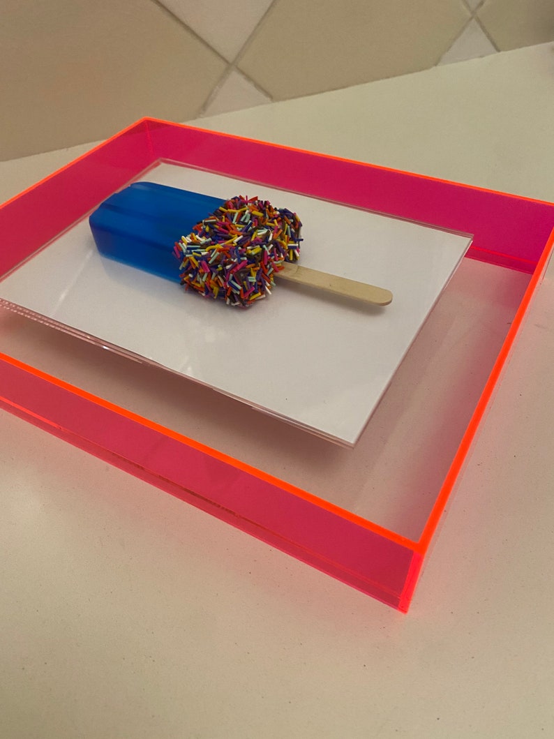 Neon Acrylic Popsicle Frame Neon Wall Art Iridescent Etsy