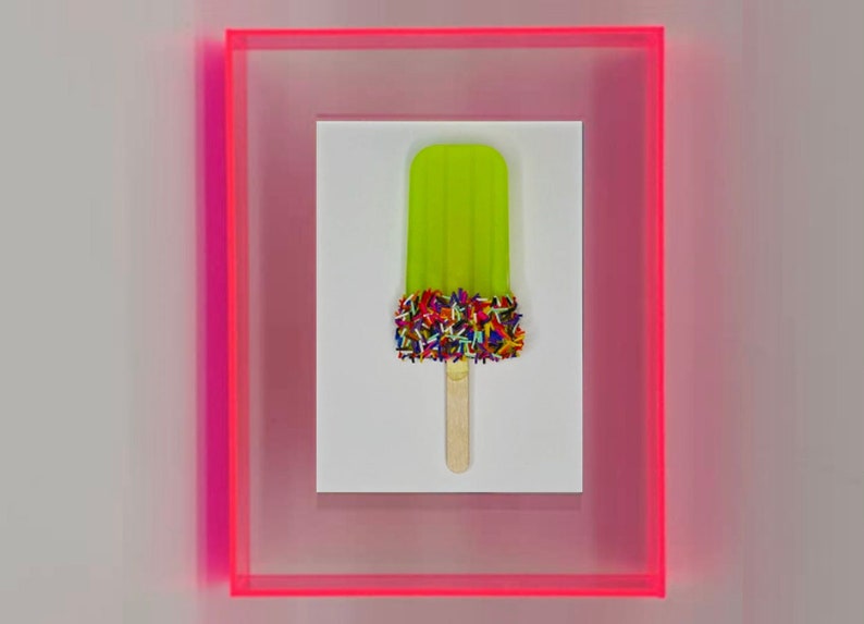Neon Acrylic Popsicle Frame Neon Wall Art Iridescent Etsy