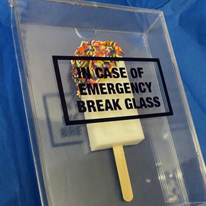 Resin Popsicle, Sprinkle Popsicle, In Case of Emergency Break Glass, Acrylic Shadow Box, Resin Pop Art, Food Pop Art, Ice Cream Art image 7