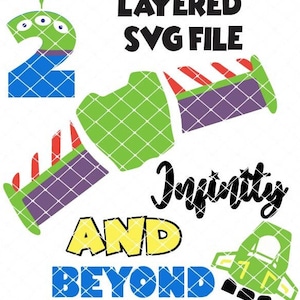 Arquivo de corte SVG em camadas do Buzz Lightyear 2 Infinity and Beyond