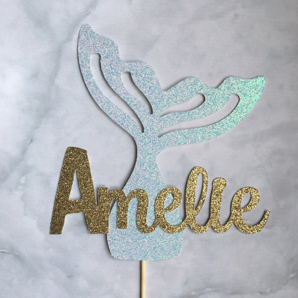 Mermaid cake topper|mermaid tail cake topper|girls cake topper|birthday girl |mermaid themed topper|personalised cake topper|under the sea