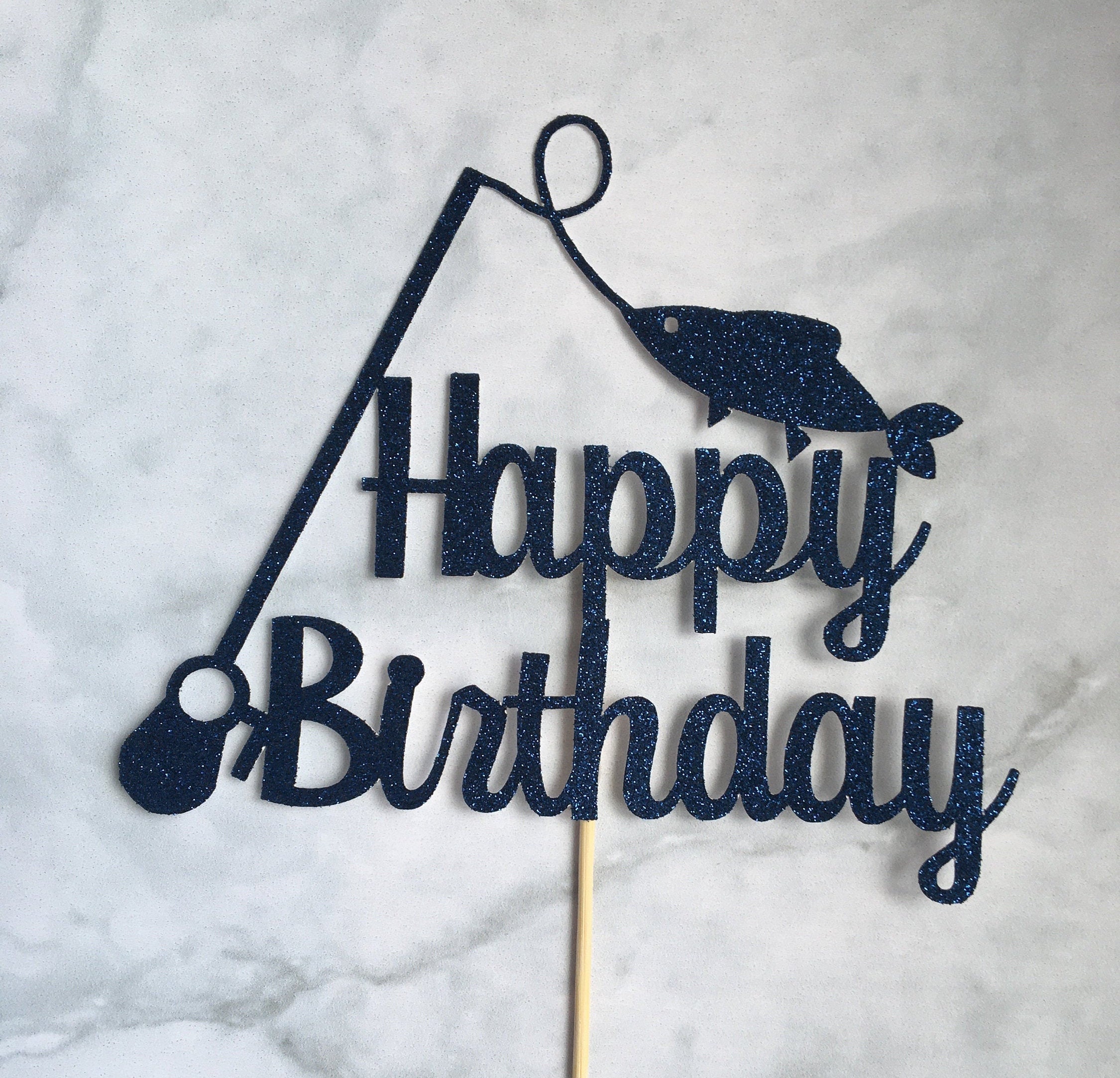 Fishing Cake Topper Mens Cake Toppers Personalised Cake Topper