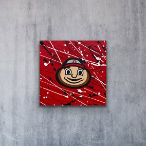 Ohio State Buckeyes Brutus Original Splatter Painting