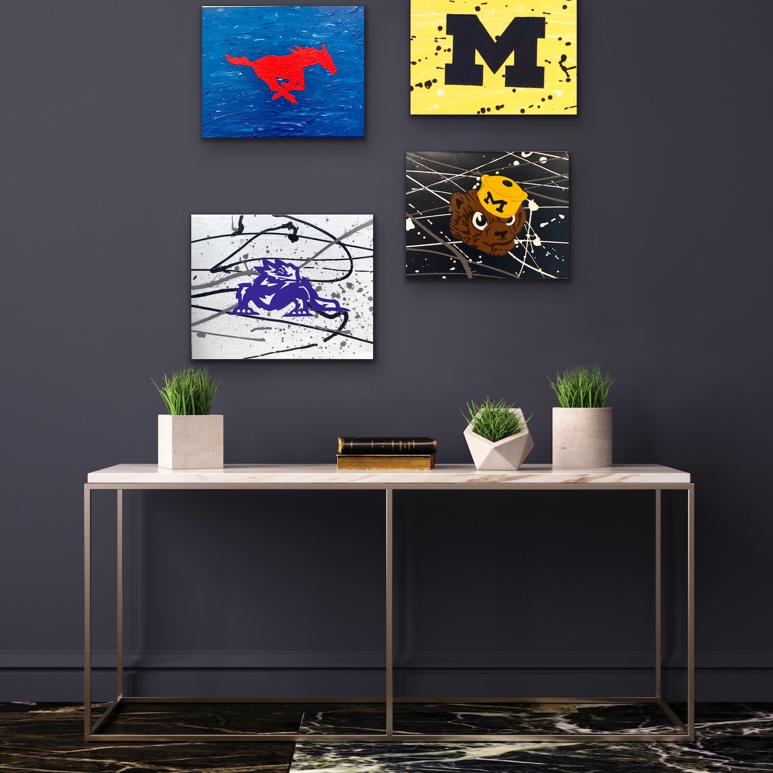 Michigan Wolverine Football Wall Decor, College Dorm Decor, College