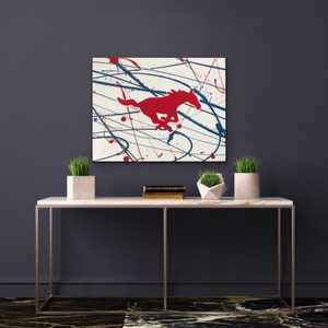 SMU Mustang Painting, Dorm Room Decor, Southern Methodist, College Football, Original Peruna Art Southern Methodist University, Handmade