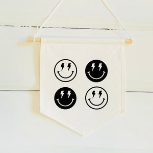 Smiley Face Kids Room Decor - Toddler Room Decor - Boys Room Decor - Girls Room Decor - Playroom Decor - Kid Shared Bedroom - Retro Nursery