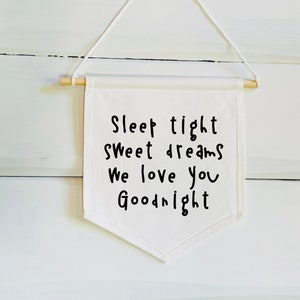 Sleep Tight Wall Banner - Sweet Dreams Banner - Above The Crib Decor - Nursery Wall Decor - Kids Wall Art - Wall Banner - Baby Nursery Decor