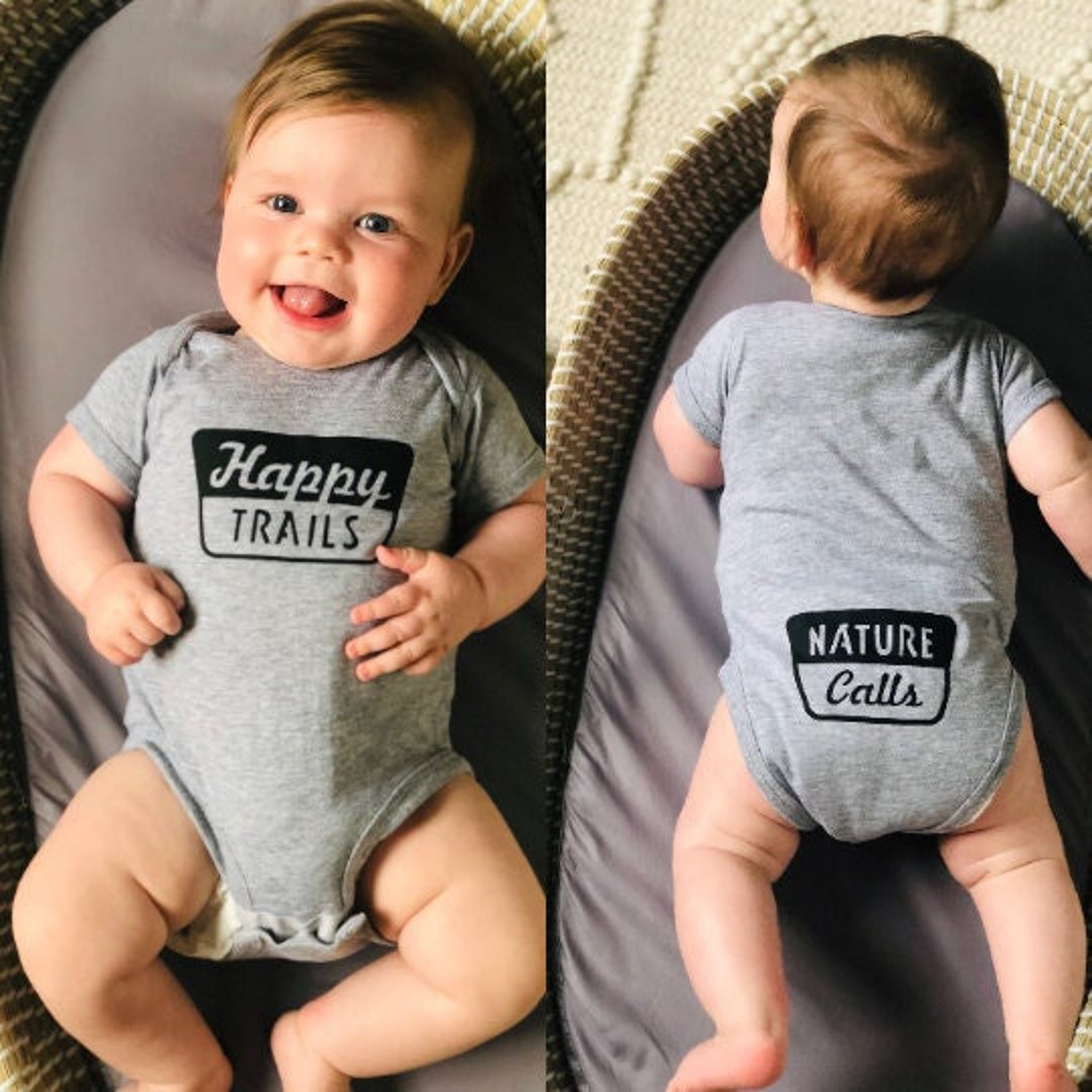 Happy Trails Baby Bodysuit Nature Baby Hiking Baby Happy Hiking