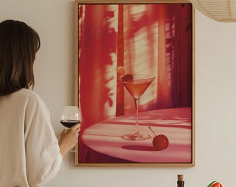 Impression d'art cocktail martini : décoration murale de cuisine (téléchargement numérique)