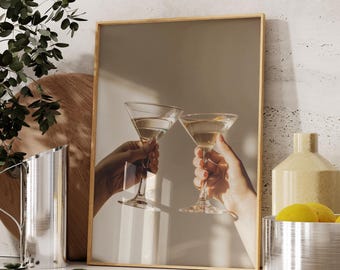 Impression d'art cocktail martini : décoration murale de cuisine (téléchargement numérique)