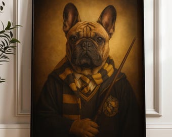 Portrait personnalisé d'animal de compagnie Harry Potter, affiche de chien personnalisée (téléchargement numérique)