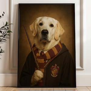 Personalized Cat Harry Potter Portrait, Custom Pet Art (Digital Download)