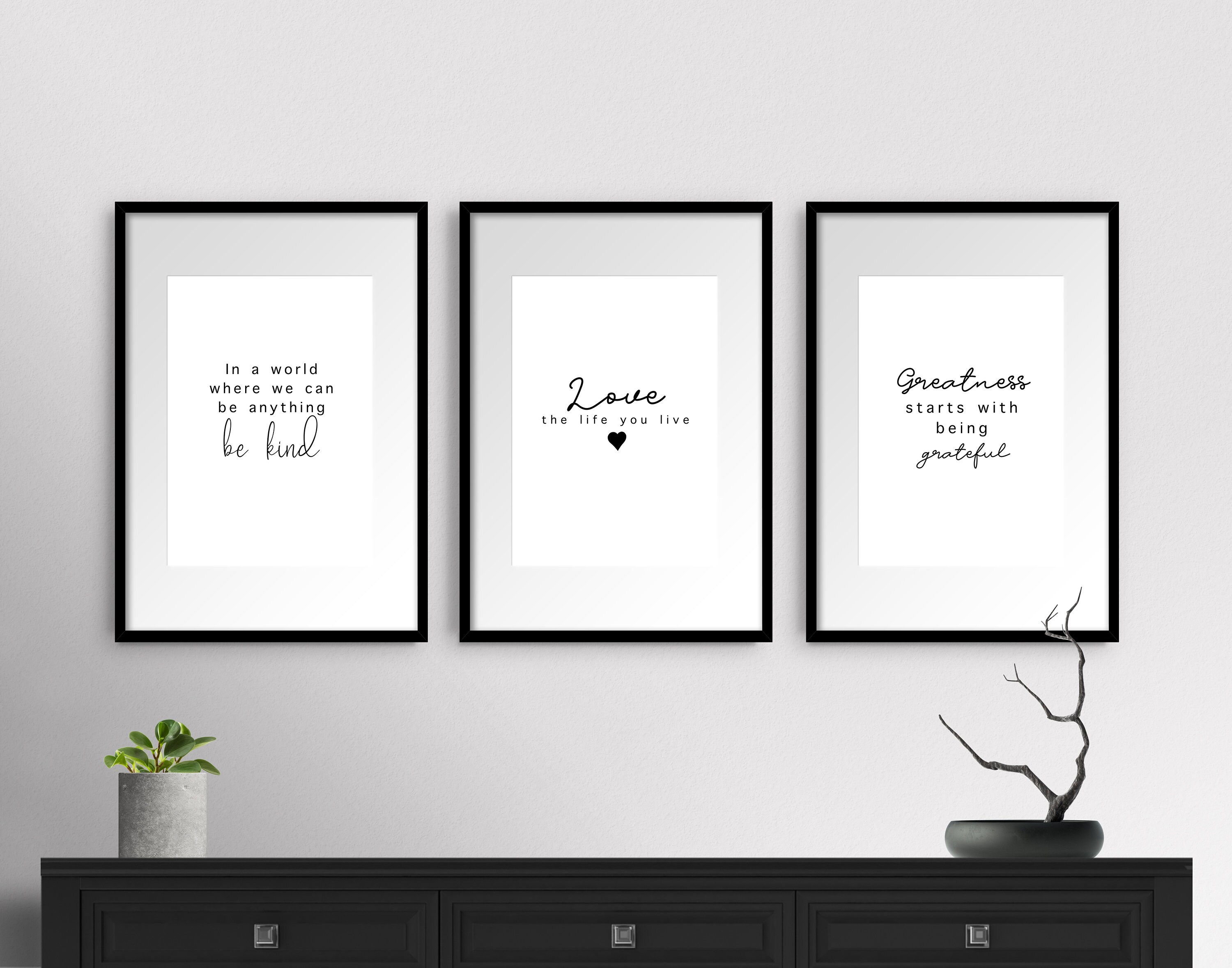 Set of 3 Quotes Wall Print Inspirational Quote Prints Etsy UK