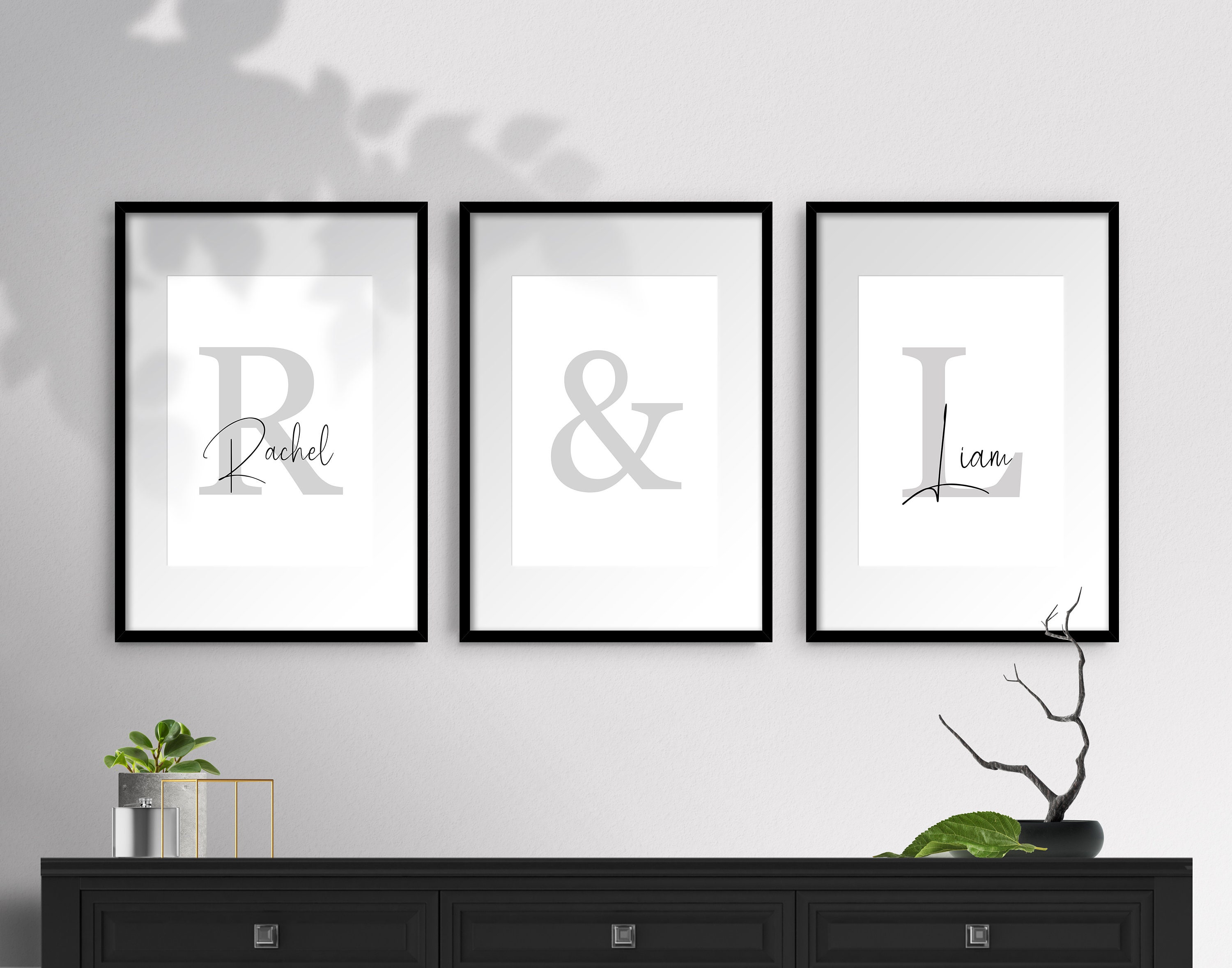 Couples Print His And Hers Wall Prints Personalised Wall Etsy