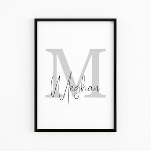 Personalised Initial Print | Wall Print | Name Print | Bedroom Prints | Initial Print | Customised Print | Digital Download