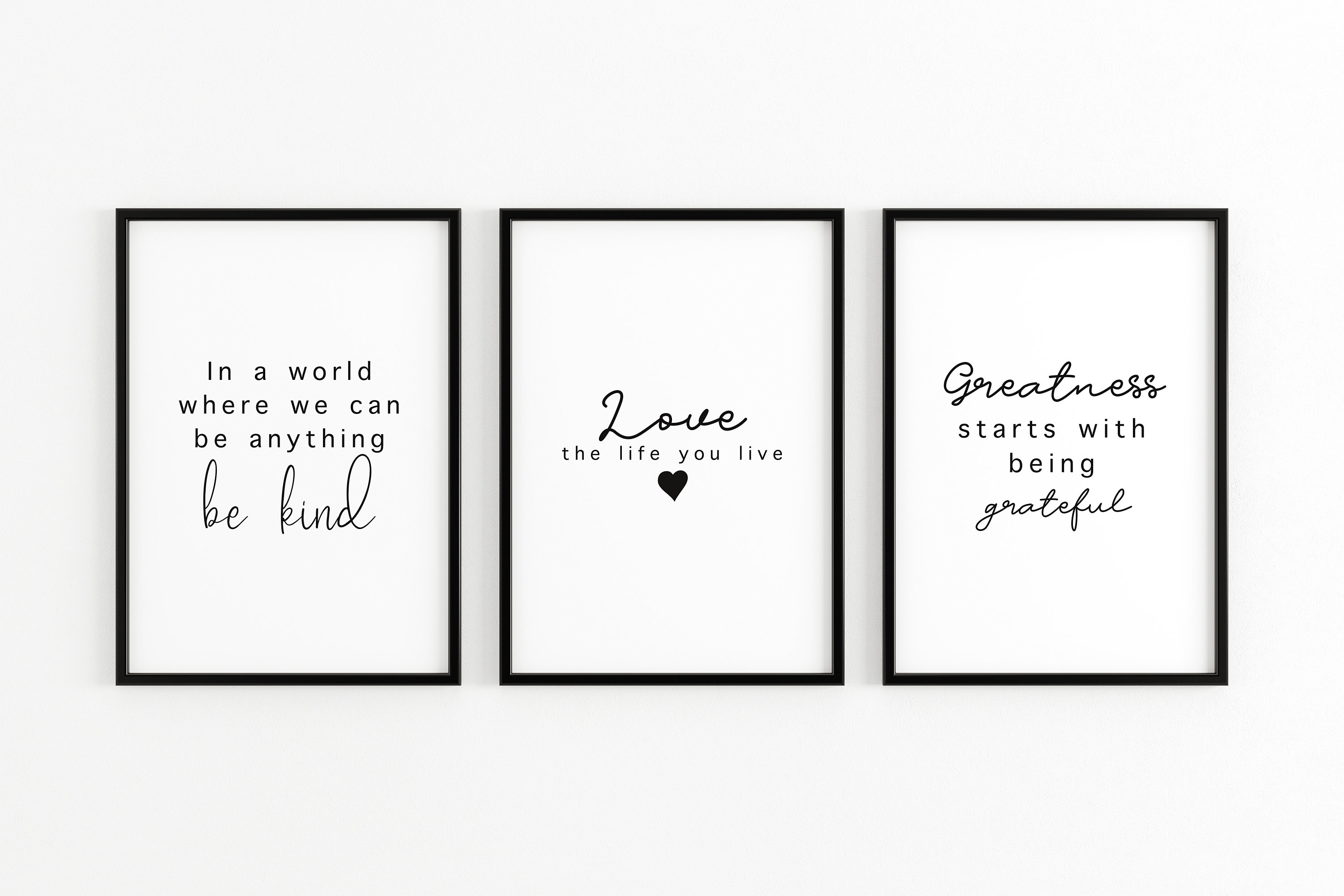 Set Of 3 Quotes Wall Print Inspirational Quote Prints Etsy