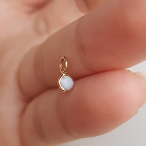 Australian opal 18k solid gold charm/Dainty handmade opal/Natural opal gold charm pendant/October birthstone/Made for gifting/Gift for her