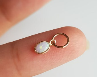 Australian opal 18k solid gold charm/Dainty handmade opal/Natural opal gold charm pendant/October birthstone/Made for gifting/Gift for her