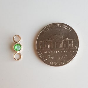 Tsavorite/18k solid gold connector charm/Natural tsavorite connector charm/Connectors for necklace/January birthstone charm/Gift for her
