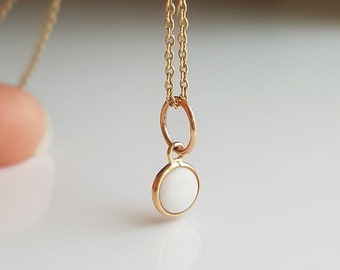 Australian opal 18k solid gold charm/Dainty handmade opal/Natural opal gold charm pendant/October birthstone/Made for gifting/Gift for her