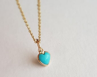 Turquoise/18k solid gold charm/Dainty handmade charm/Natural turquoise gold charm pendant/December birthstone/Made for gifting/Gift for her