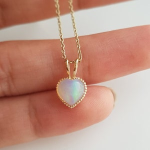 Ethiopian opal/14k solid gold pendant/Dainty handmade opal/Natural opal gold charm pendant/October birthstone/Made for gifting/Gift for her