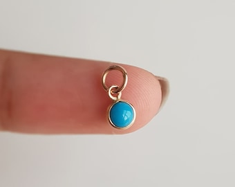 Turquoise/18k solid gold charm/Dainty handmade charm/Natural turquoise gold charm pendant/December birthstone/Made for gifting/Gift for her