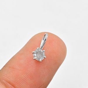0.300CT Diamond Pendant/14k Solid White Gold Diamond Charm Pendant/Diamond Solitaire Pendant/April Birthstone/Wedding Pendant/Gift For Her.
