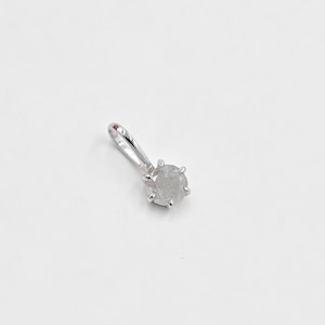 Classic Diamond Pendant/14k Solid White Gold Diamond Pendant/Dainty Diamond Pendant For Women/April Birthstone/Birthday Gift/Gift For Her