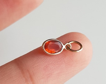 Ópalo de fuego mexicano AAA/Dije de oro de 18k/Dije de ópalo de fuego natural de forma ovalada/Colgante delicado y liviano hecho a mano/Regalo para sus seres queridos