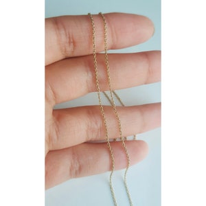 14k solid gold chain/Cable gold chain necklace/Thin 14k solid gold chain for pendant/Chains for charms/Gift for her