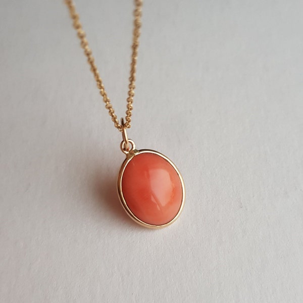 Natural Japanese coral/18k solid gold charm/Dainty handmade natural coral pendant/Earring charm/Bracelet charm/April birthstone/Gift for her