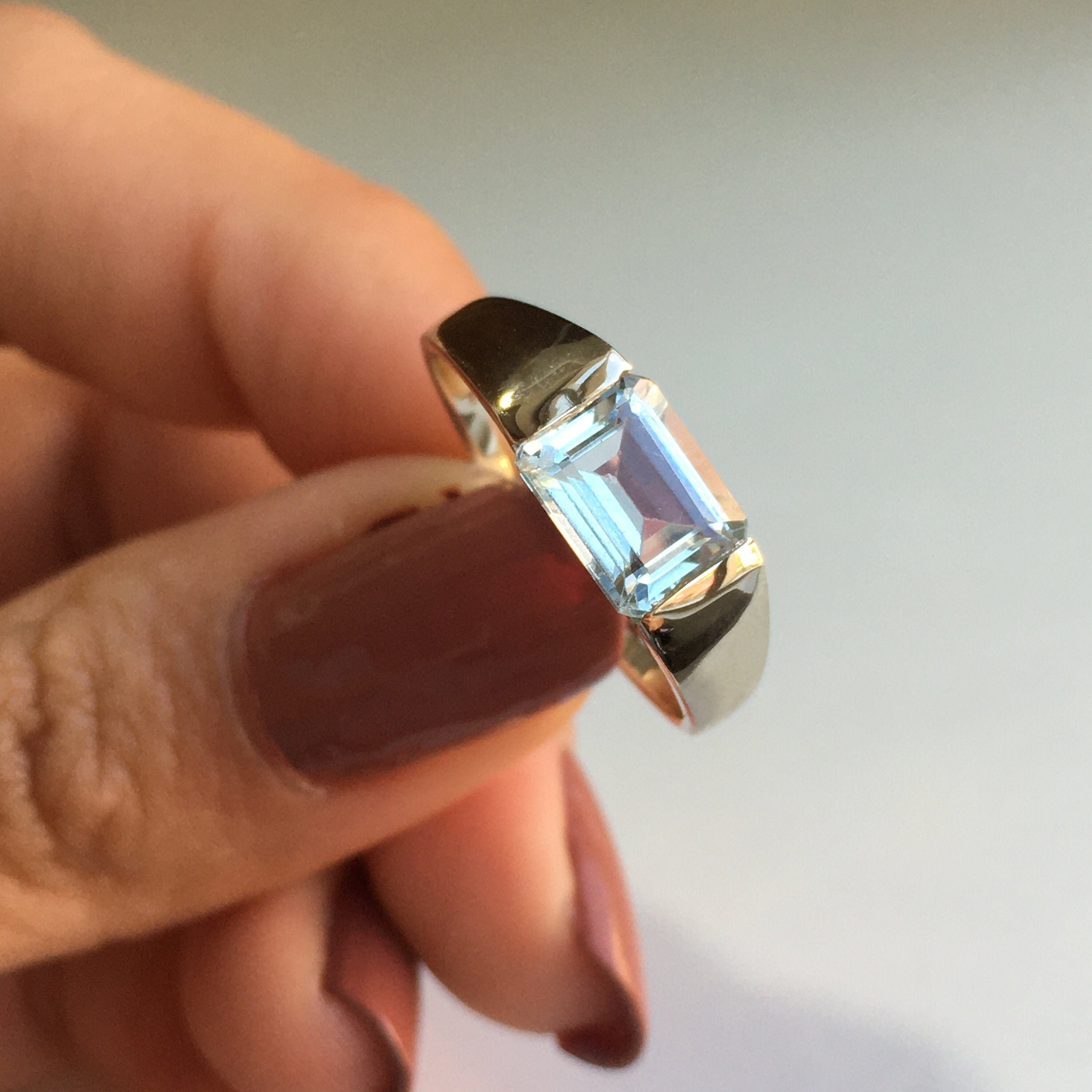 Vintage Cartier Aquamarine Diamond Cluster Ring - Jewellery Discovery