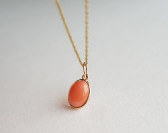 Natural Japanese coral/18k solid gold charm/Dainty handmade natural coral pendant/Earring charm/Bracelet charm/April birthstone/Gift for her