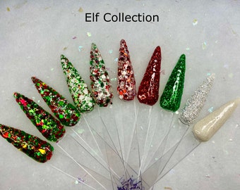 Elf Collection - dip powder, dip nail powder, dip powder for nails, glitter dip powder, dip for nails, nail dip, nail dips, dip nail powders