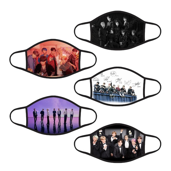 Akvarium vil beslutte ornament BTS Cloth Face Mask 5 Pack Kpop Bangtan Boys Unisex Washable - Etsy