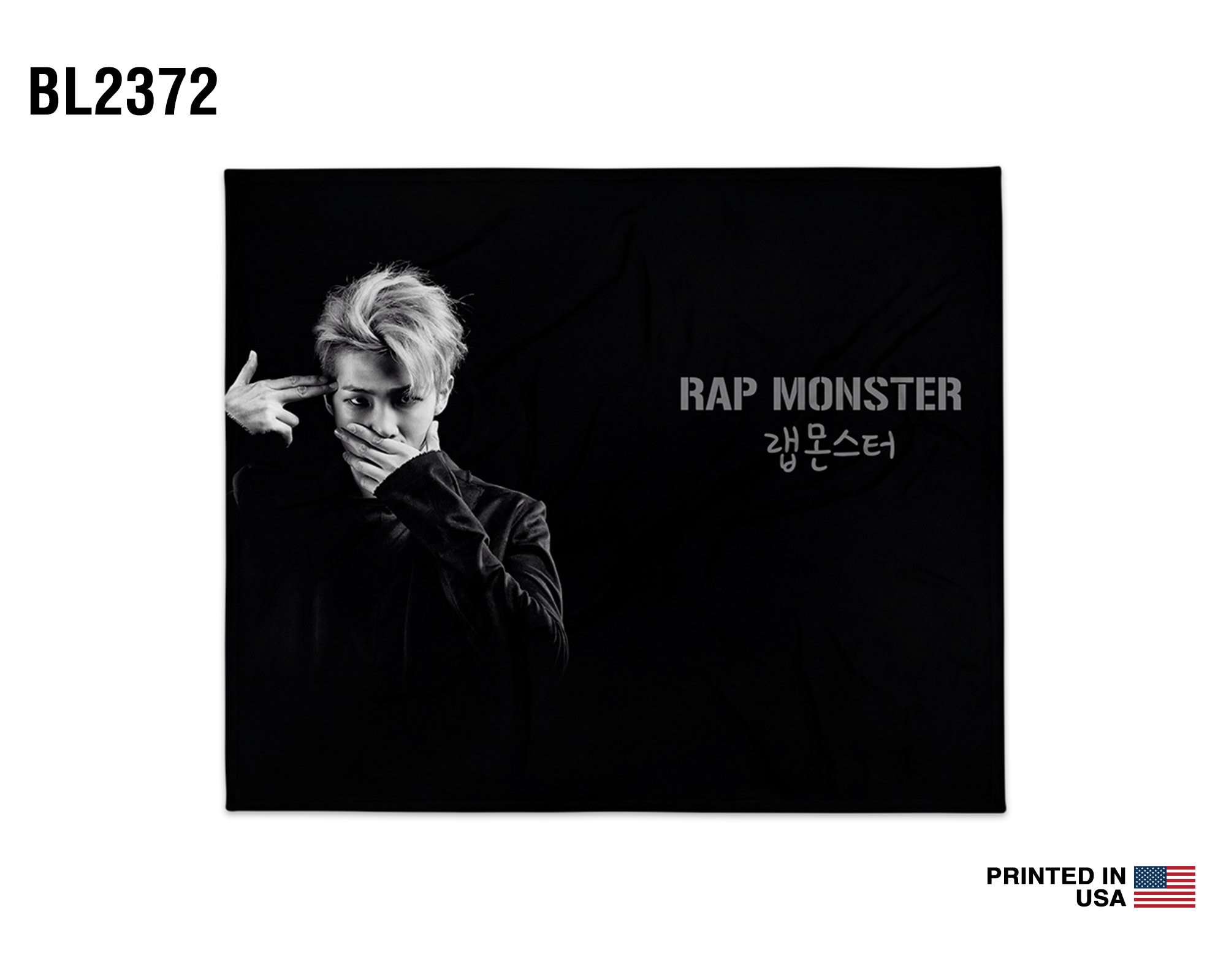 KPop Bangtan Boys BTS Army Minky/Sherpa Blanket for Outdoor/Travel/Home Printed in USA Suga Jimin Jungkook V Rm Jin Jhope