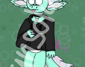 Personaggio originale furry axolotl adottabile
