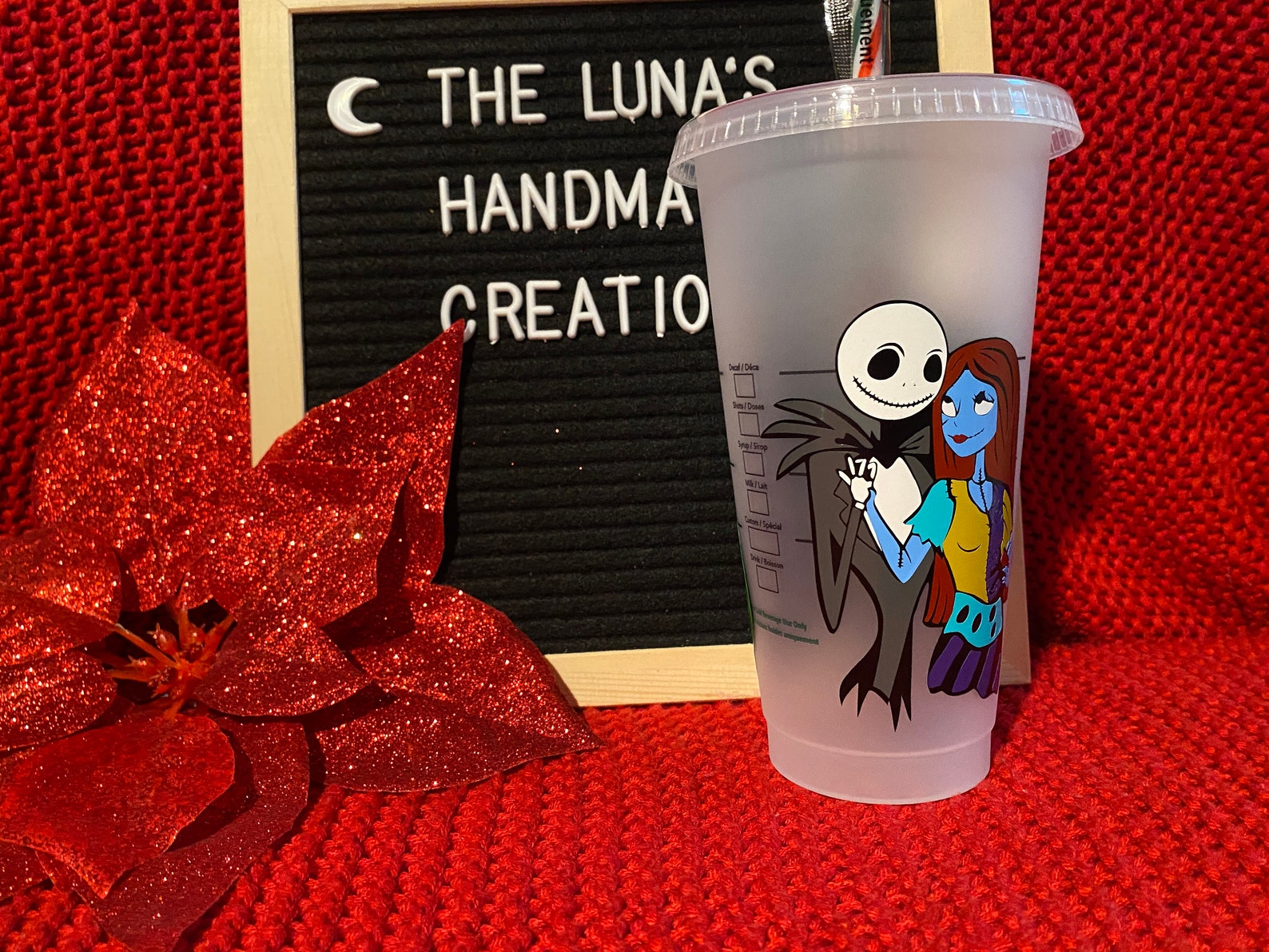 The Nightmare before Christmas Starbucks tumbler Etsy