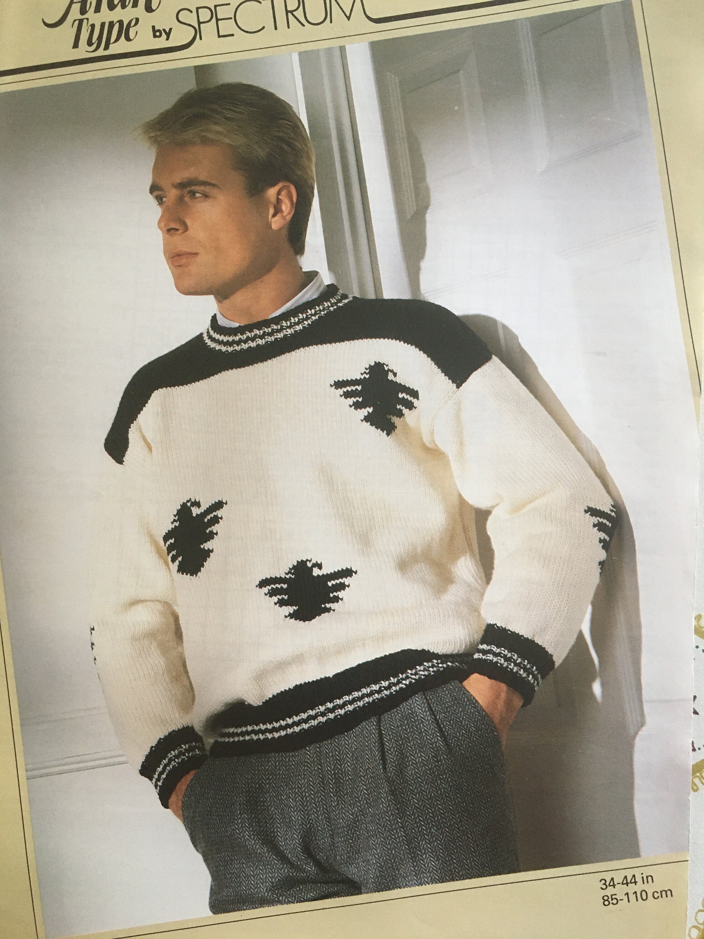 Vintage Eagle Sweater Knitting Pattern Etsy