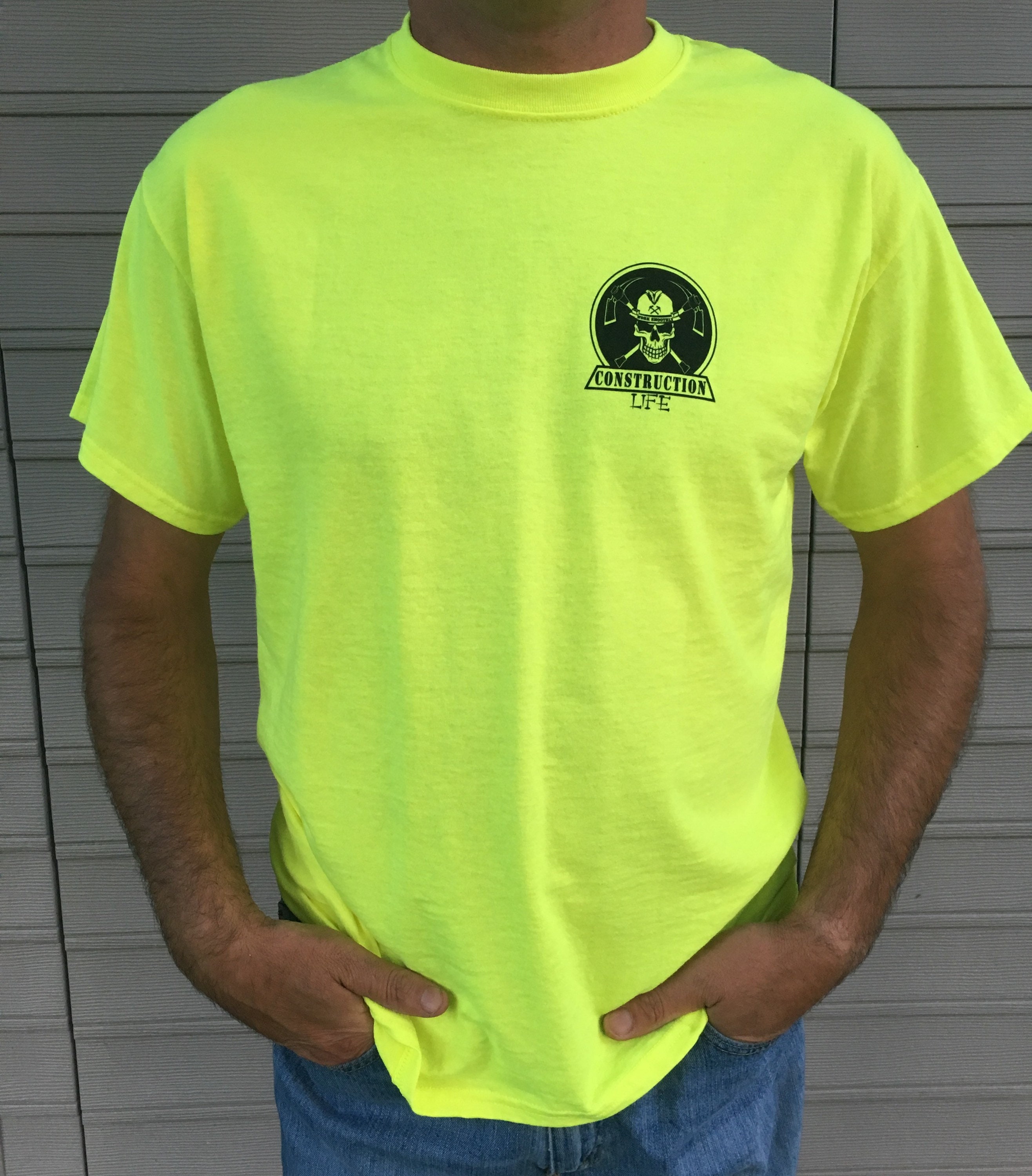 CONSTRUCTION LIFE Safety Green Tshirt Coolest Etsy UK