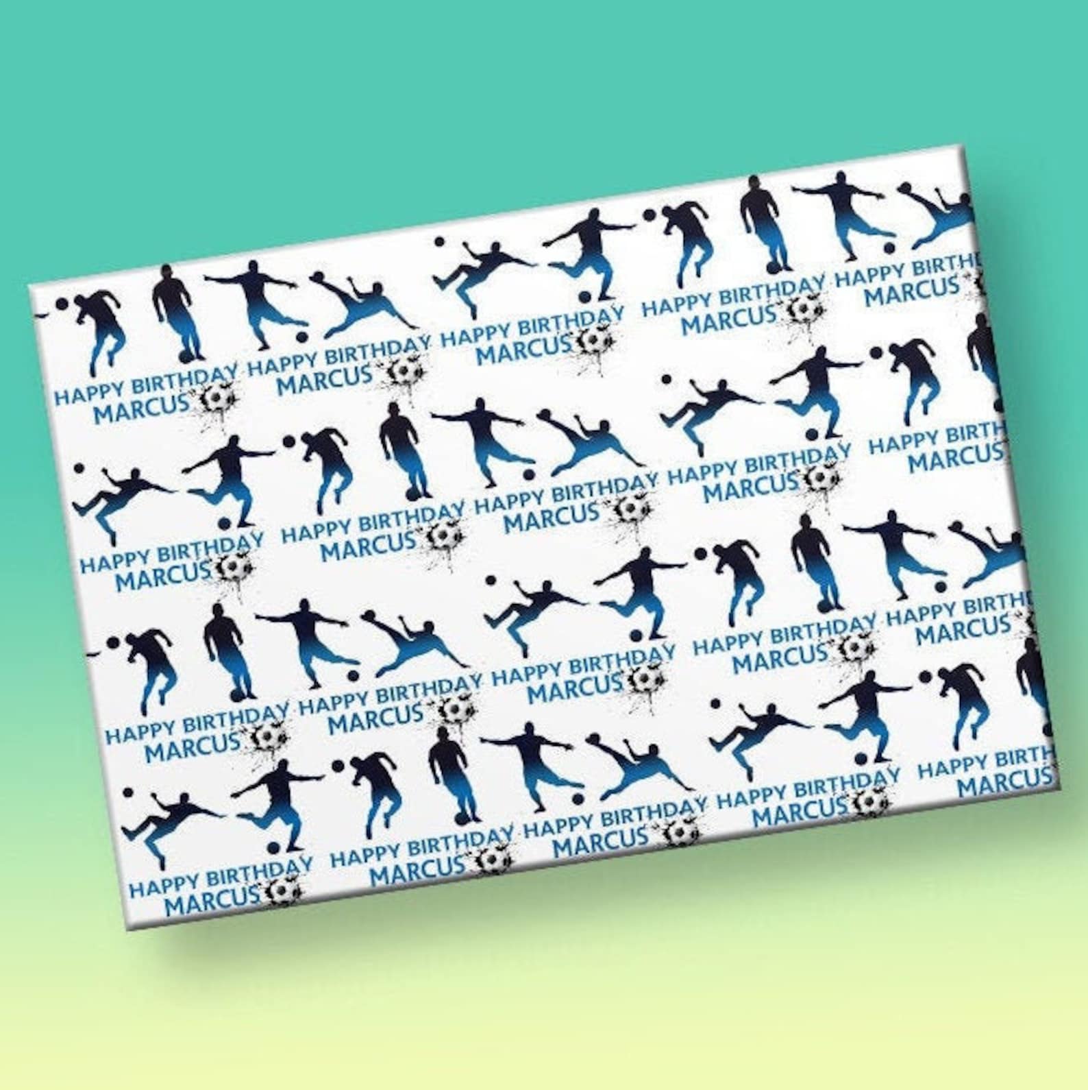 Football Gift Wrapping Paper Personalised Gift Wrapping Etsy